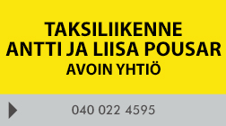 Taksiliikenne Antti ja Liisa Pousar Avoin yhtiö logo